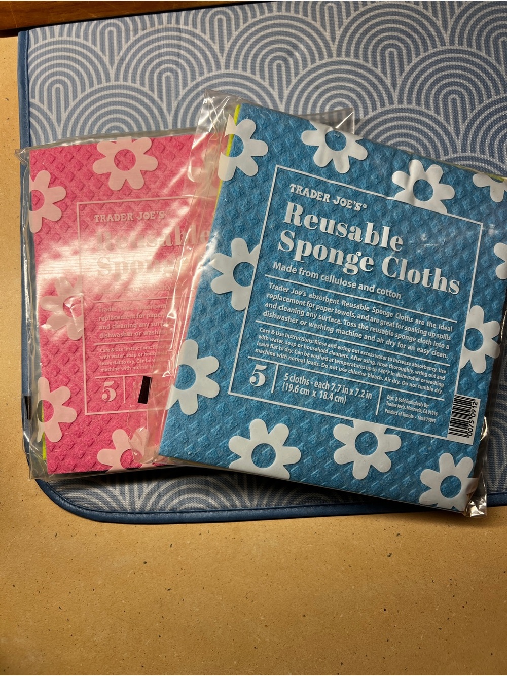 2Pack Trader Joes Reusable Kitchen Sponge Cloths Assorted Colors 👉 10 sponges